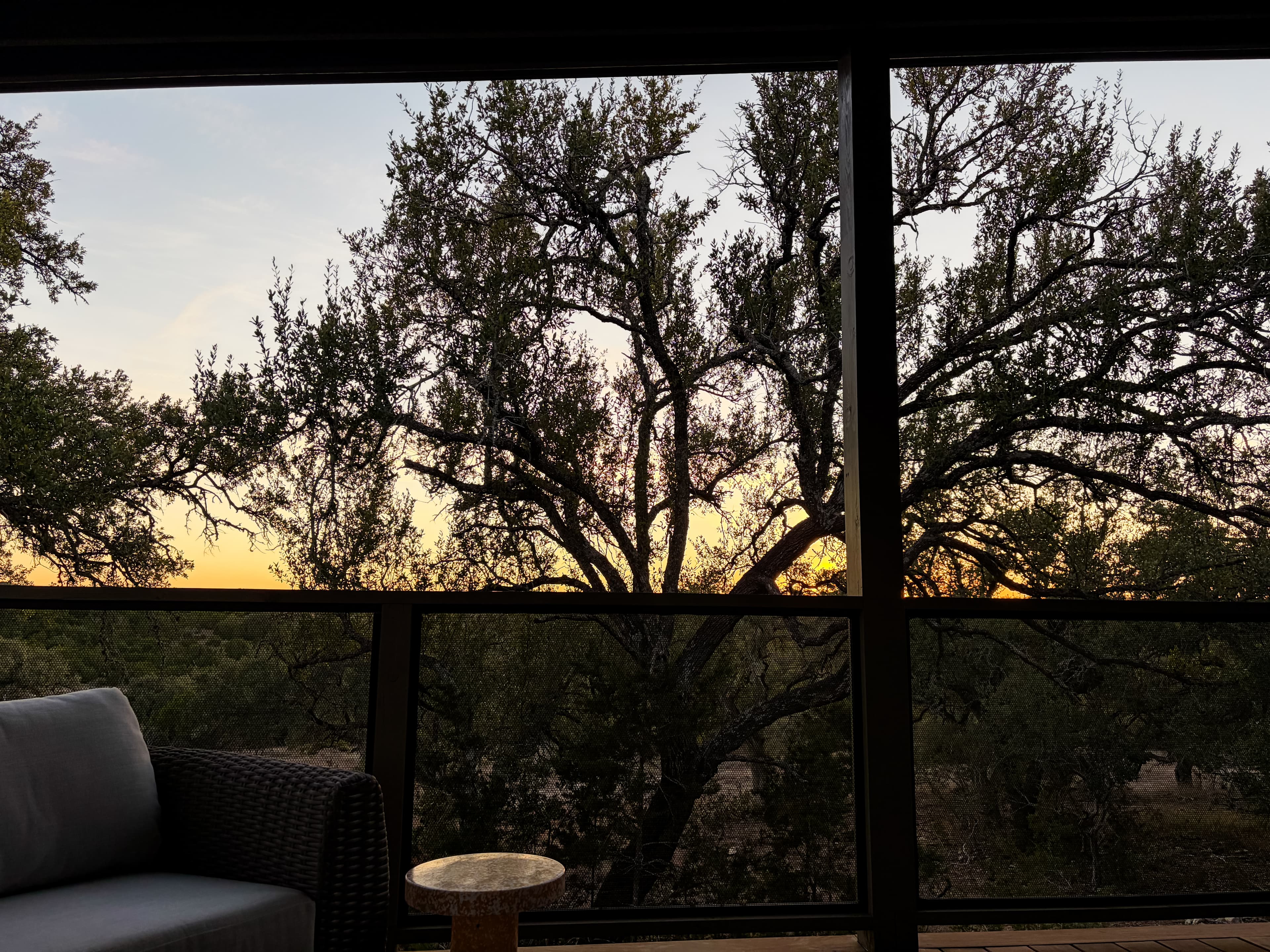 Texas sunset over property