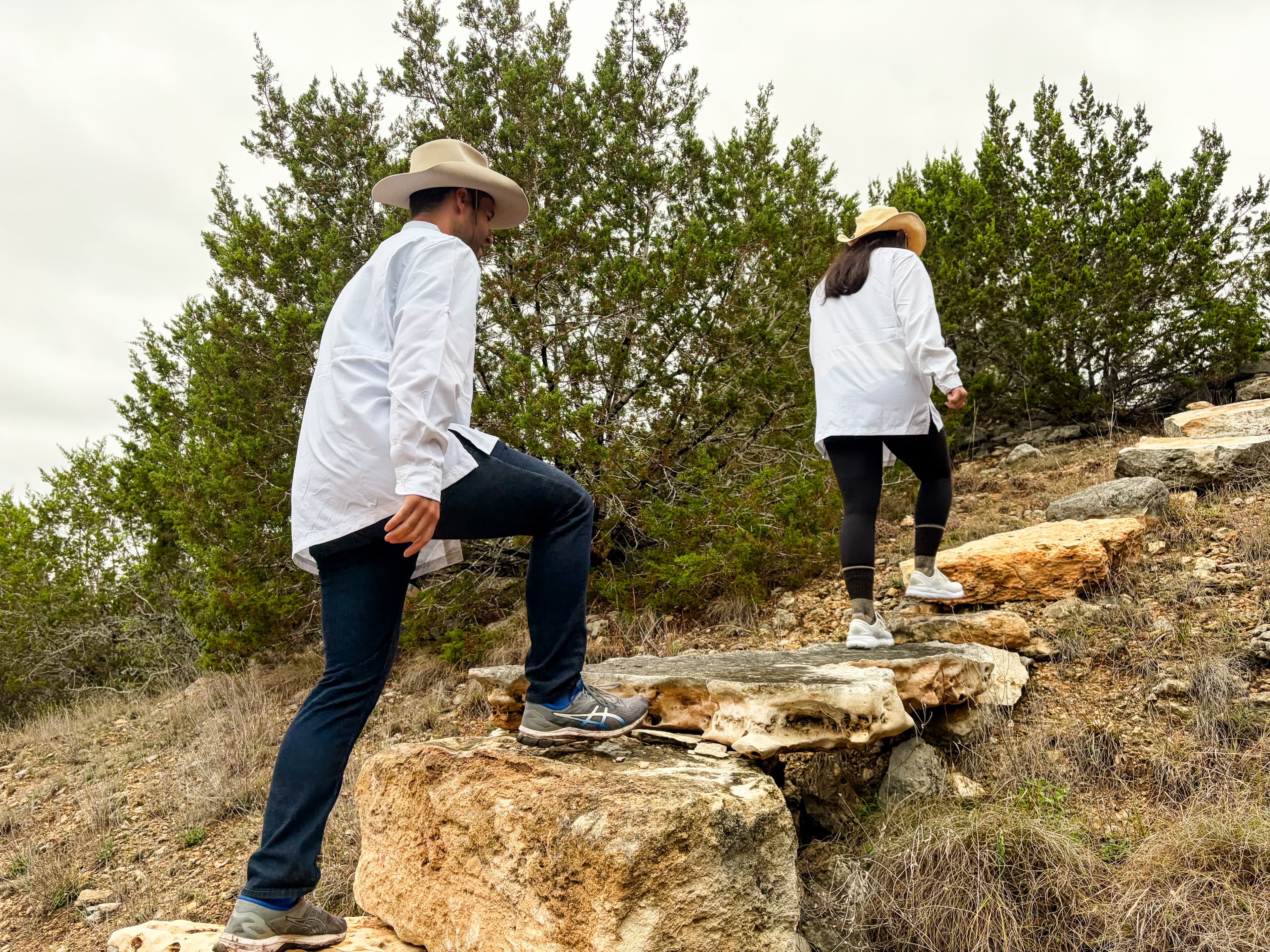 Team surveying property terrain